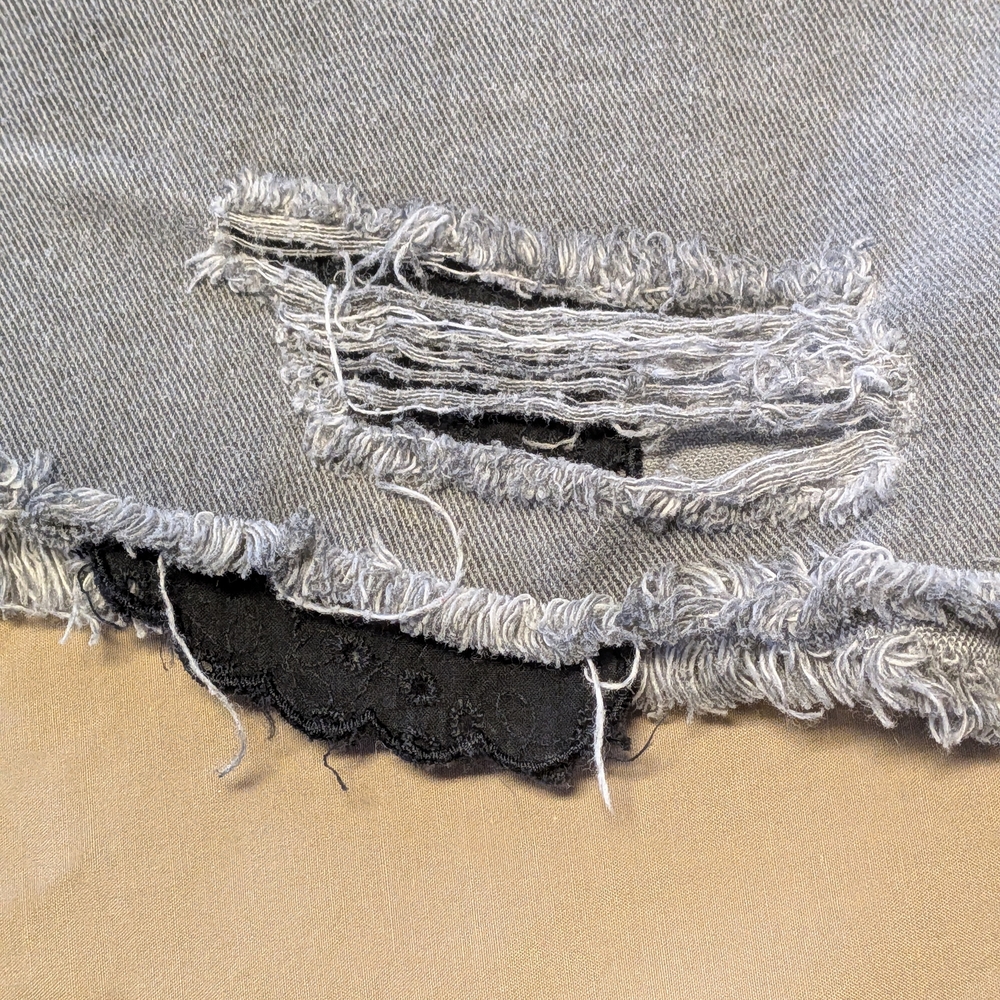 Free People Gray Distressed Jean Shorts - Picture 5 of 9